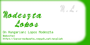 modeszta lopos business card